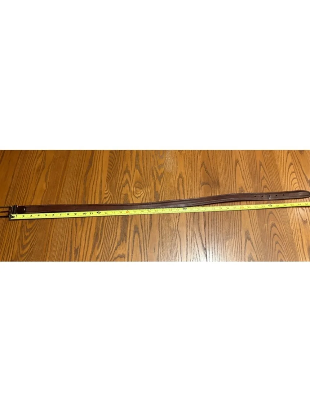 Cole Haan Brown Leather Men's Belt with Gold Tone Buckle, Size 36